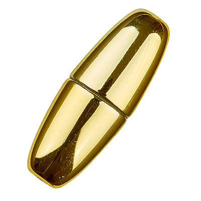Magic Power magneetsluiting olijf 25,5 x 10 mm, met gat 6 mm, glanzend goudkleurig 