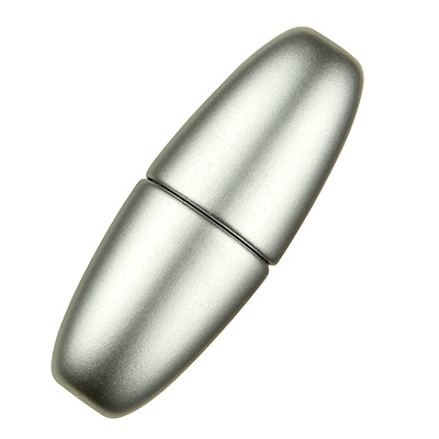 Magic Power magnetic clasp Olive 31 x 11 mm, with 3 mm hole, matt silver colour 