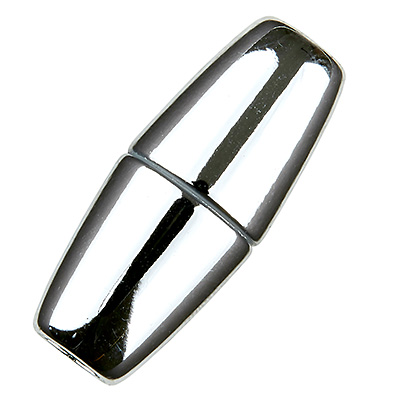 Magic Power Magnetic Closure Olive 33 x 12.5 mm, with hole 5 mm, silver glossy 