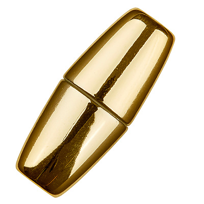 Magic Power magnetic clasp olive 33.5 x 12.5 mm, with hole 6 mm, shiny gold colour 