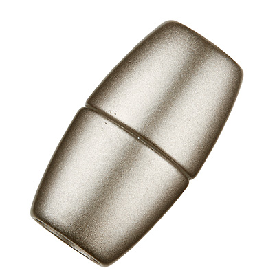 Magic Power magnetic clasp Olive 34.5 x 15 mm, with 8 mm hole, matt stainless steel colour 