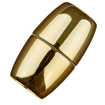 Magic Power magneetsluiting olijf 35,5 x 20 mm, met gat 12 mm, glanzend goudkleurig 