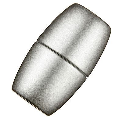 Magic Power magnetic clasp olive 35.5 x 20 mm, with hole 12 mm, matt silver colour 