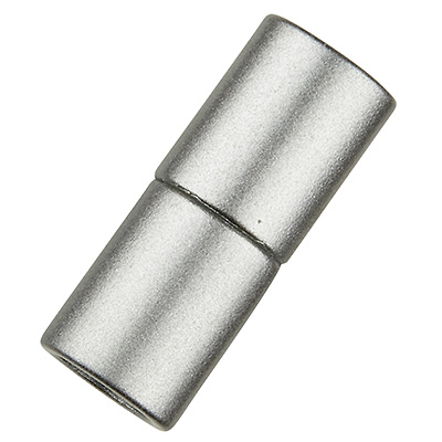 Magic-Power-Magnetverschluss Zylinder 21,5 x 8,5 mm, mit Bohrung 5 mm, silberfarben matt 