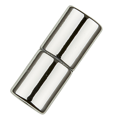 Fermoir magnétique Magic-Power cylindre 21,5 x 8,5 mm, avec perçage 5 mm, argent brillant 