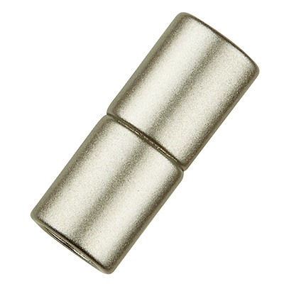 Magic Power magnetic lock cylinder 21.5 x 8.5 mm, with 6 mm hole, matt stainless steel colour 