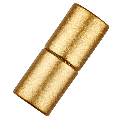 Magic-Power Magnetverschluss Zylinder 21,5 x 8,5 mm, mit Bohrung 6 mm, goldlfarben matt 
