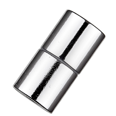 Magic Power magnetic lock cylinder 25.5 x 13 mm, with hole 10 mm, shiny silver colour 