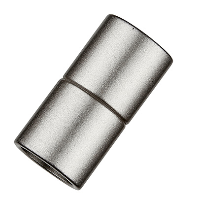 Magic Power magnetic lock cylinder 25.5 x 15 mm, with hole 12 mm, matt stainless steel colour 