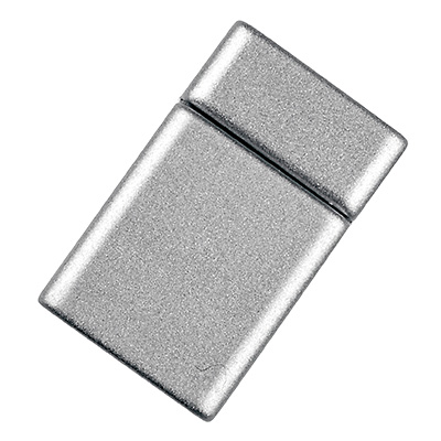 Magic Power magnetic clasp for flat ribbons 10 x 2 mm, silver matt 