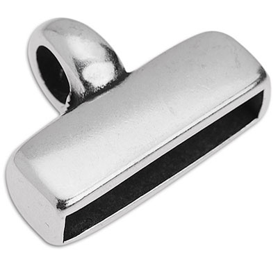 Double end cap, inner diameter 20 x 4 mm, silver-plated 