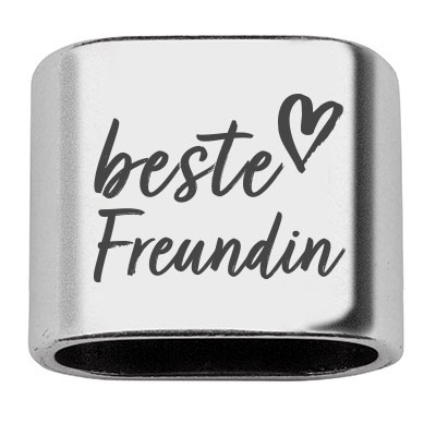 Intermediate piece with engraving "Best Friend", 20 x 24 mm, silver-plated, suitable for 10 mm sail rope 
