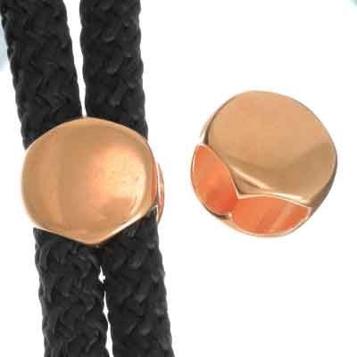 Slider, round 12 mm, rose gold-plated, suitable for 5 mm sail rope 