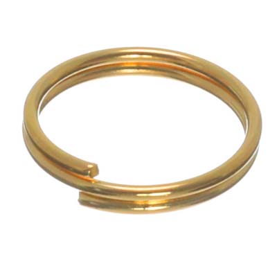 anneau fendu, diamètre environ 10 mm, doré 