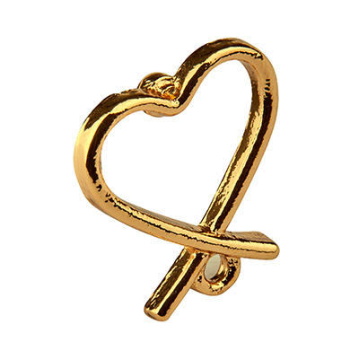 Earring heart, 13 x 15 mm, gold-plated 