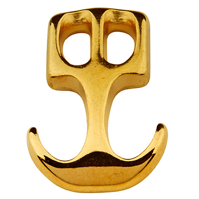 Clasp anchor, 15 x 22 mm, gold-plated 