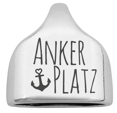 End cap with engraving "Anchorage", 22.5 x 23 mm, silver-plated, suitable for 10 mm sail rope 