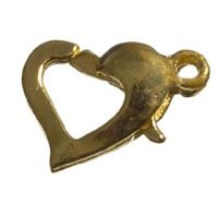 Carabiner heart, approx. 13 mm gold-plated 