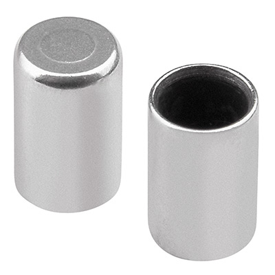 End cap without eyelet, inner diameter 4 mm, silver-plated 