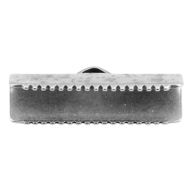 End cap for 20 mm wide straps for crimping, silver-plated 