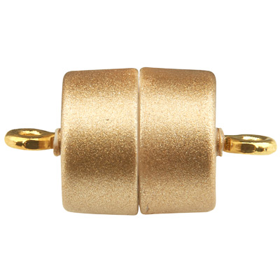 Magic Power magnetic catch roller with eyelet, 18 x 9.5 mm, gold-coloured matt 