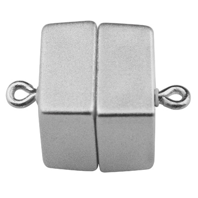 Magic Power magnetic catch cube with eyelet, 20 x 12 mm, matt stainless steel colour 