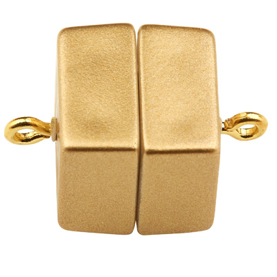 Magic Power magnetic catch cube with eyelet, 20 x 12 mm, gold-coloured matt 