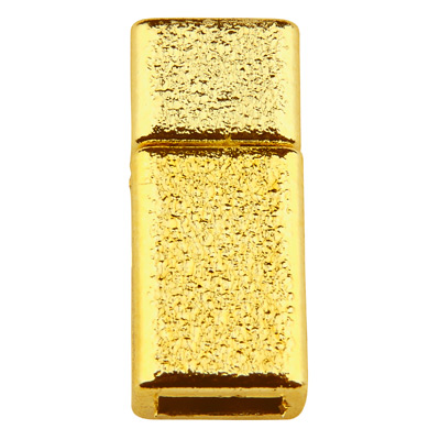 Magic Power magnetic clasp for flat strap with 5 mm width, 17 x 7 mm, shiny gold colour 