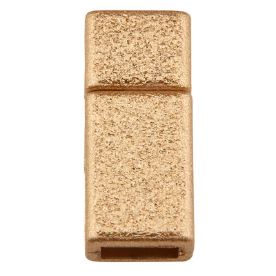 Magic Power magnetic clasp for flat strap with 5 mm width, 17 x 7 mm, gold-coloured matt 