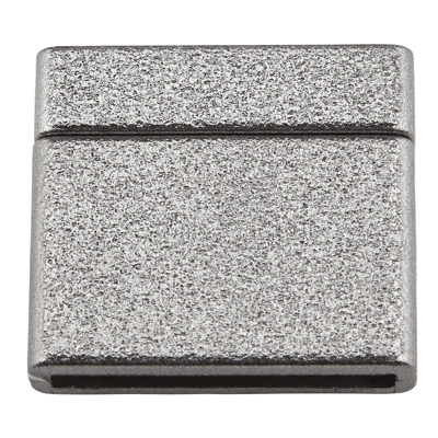 Magic Power magnetic clasp for flat strap with 20 mm width, 21x 23 mm, matt granite colour 