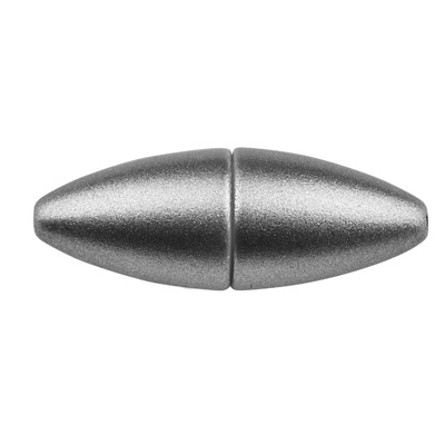 Magic Power magnetic clasp olive for gluing in, inner diameter 1.0 mm, 18 x 6.5 mm, matt stainless steel colour 