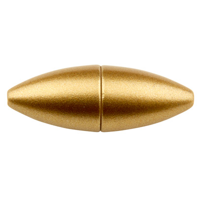 Magic Power magnetic clasp olive for gluing in, inner diameter 1.0 mm, 18 x 6.5 mm, gold-coloured matt 