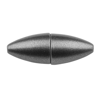 Magic Power magnetic clasp olive for gluing in, inner diameter 1.0 mm, 18 x 6.5 mm, matt granite colour 