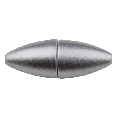 Magic Power Magnetic Clasp Olive for gluing in , inner diameter 1.5 mm, 25 x 9 mm silver matt 
