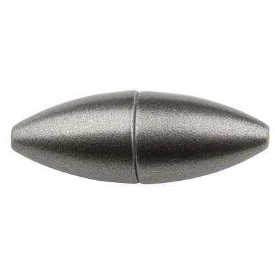 Magic Power Magnetic Closure Olive for gluing in , inner diameter 1.5 mm, 25 x 9 mm granite coloured matt 