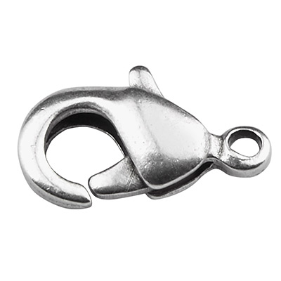 Carabiner brass, length 8 mm, silver plated 