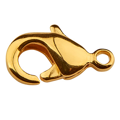Carabiner brass, length 8 mm, gold-plated 