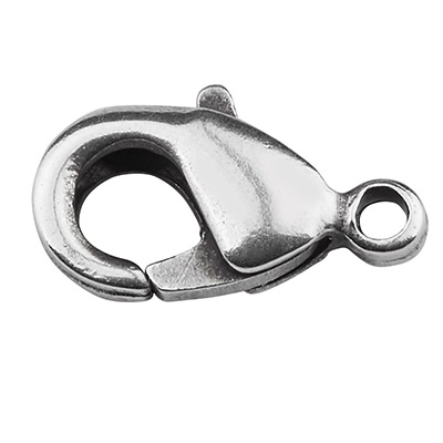 Carabiner brass, length 10 mm, silver plated 