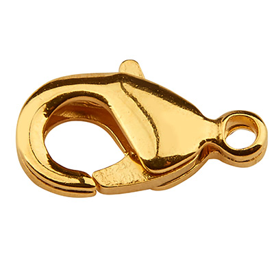 Carabiner brass, length 10 mm, gold-plated 