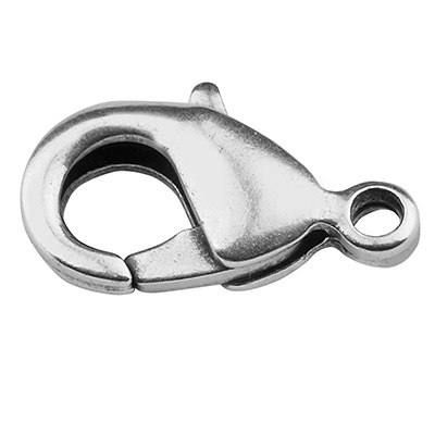 Carabiner brass, length 12 mm, silver plated 