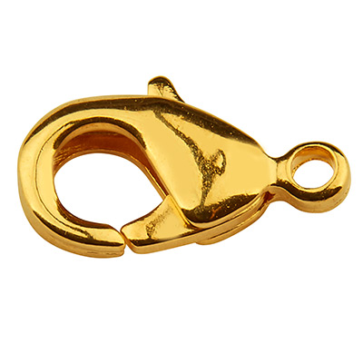 Carabiner brass, length 12 mm, gold-plated 