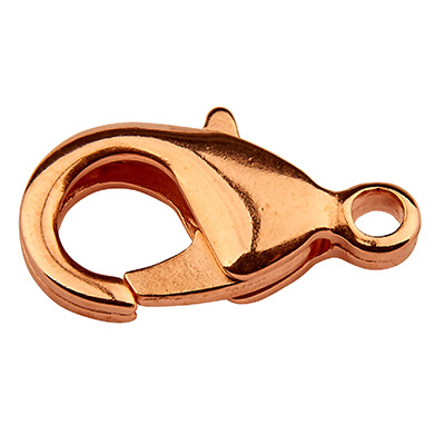 Carabiner brass, length 15 mm, rose gold plated 