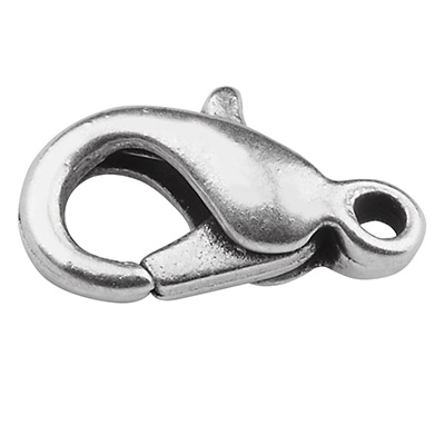 Carabiner zinc, length 10 mm, silver plated 