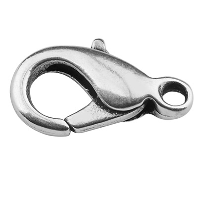 Carabiner zinc, length 12 mm, silver plated 