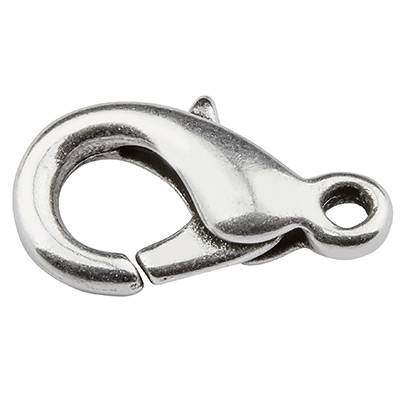 Carabiner zinc, length 15 mm, silver plated 