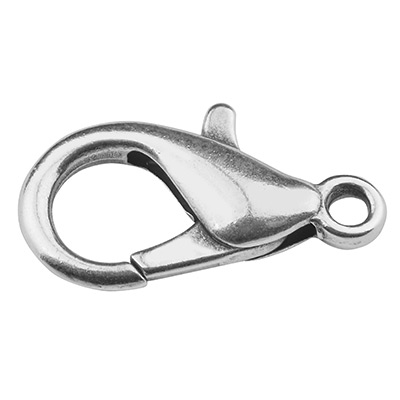 Carabiner zinc, length 18 mm, silver plated 