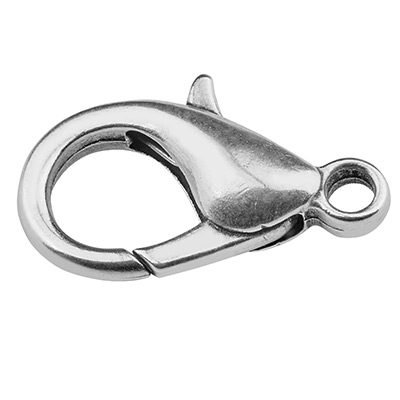 Carabiner zinc, length 21 mm, silver plated 