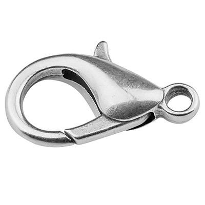 Carabiner zinc, length 23 mm, silver plated 