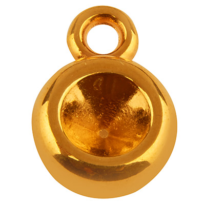 Metal pendant with setting for chatons SS24, gold plated 