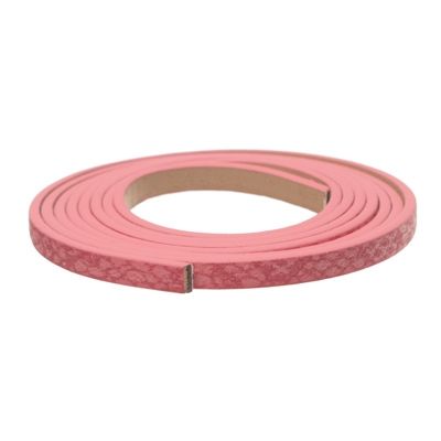 Synthetikband, flach, Breite 5 mm, Länge ca. 1 m, Schlangenprint rosa 